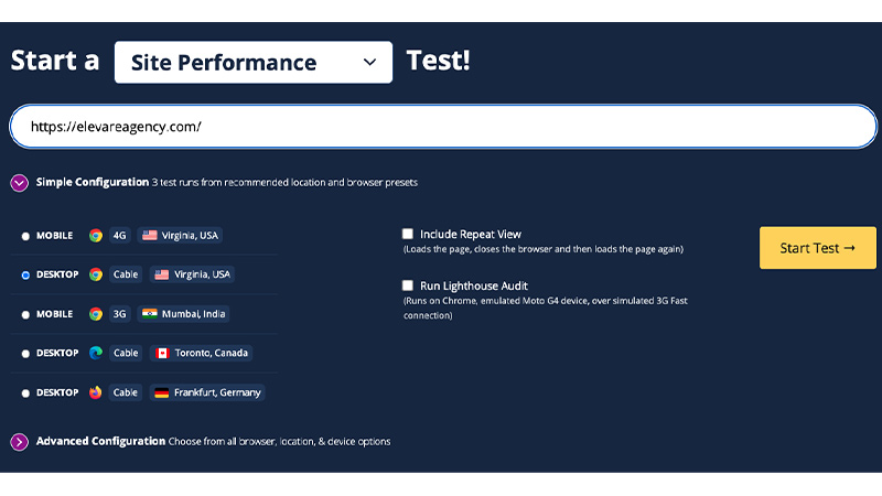 screenshot 1 web page test tool